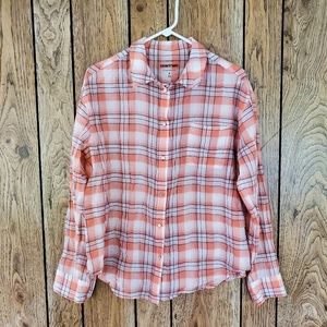 Elizabeth and James Button Down Plaid Shirt